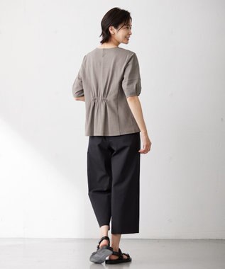 J.PRESS LADIES L 【WEB限定カラーあり・抗菌消臭・吸水速乾】サッカージャージー ボリュームスリーブ カットソー ブラウン系