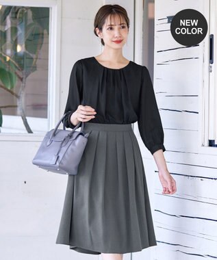 Tiaclasse 【洗える】ブラウスドッキングツイードワンピース