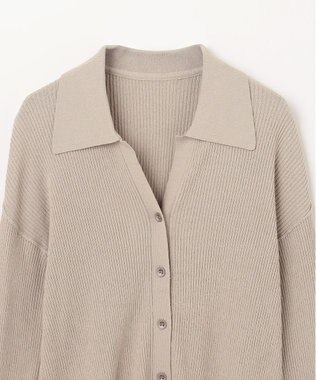 GRACE CONTINENTAL スラブリブシャツニットトップ ベージュ