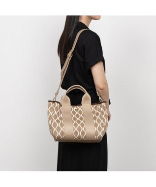 UNBILLION カシュカシュ cachecache / 柄アソートジャガード2wayトートバッグ ベージュ