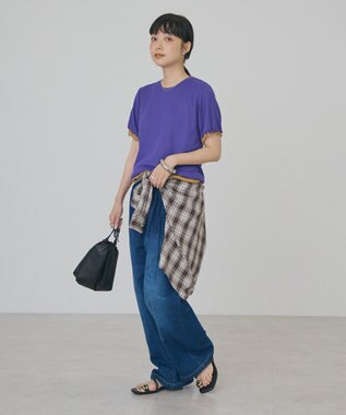 AMERICAN HOLIC 【2点セット】配色レイヤードメローTシャツ Purple