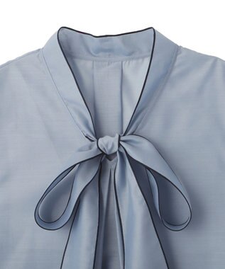 YECCA VECCA シアーボウタイブラウス Light Blue