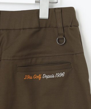 23区GOLF 秋色夏素材【WOMEN】【ストレッチ】シェルタリングオックス 台形スカート ダークブラウン系