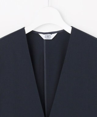J.PRESS LADIES 【セットアップ対応】ファンマートロストレッチ ノーカラー ジャケット ネイビー系
