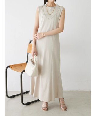 Green Parks カットワークデザインカットソーワンピース Beige