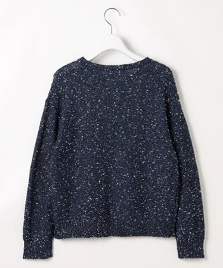 自由区 L 【1枚で華やぐ】ラメノットスパングル ニット ネイビー