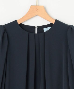 組曲 L 【WEB限定】ジョーゼットシフォン パフスリーブブラウス ネイビー系