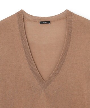 JOSEPH リファインド コットンシルク　ロングスリーブニット Frozen Mocha