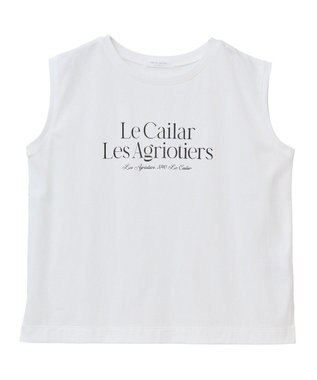 Green Parks ノースリーブフェミニンロゴプルオーバー Off White