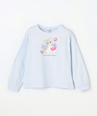 ANY KIDS 【Strawberry Collection】アートプリント 長袖Tシャツ サックスブルー