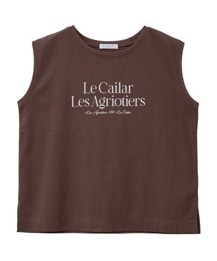 Green Parks ノースリーブフェミニンロゴプルオーバー Brown