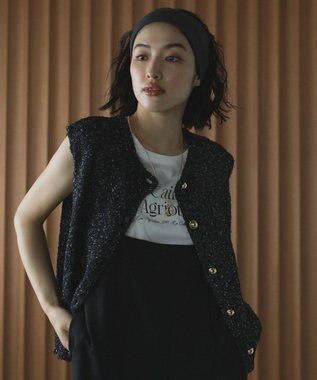 Green Parks ノースリーブフェミニンロゴプルオーバー Off White