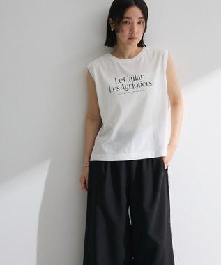 Green Parks ノースリーブフェミニンロゴプルオーバー Off White