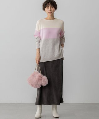 23区 【見上愛さん着用】フェイクファー チャーム バッグ ピンク系