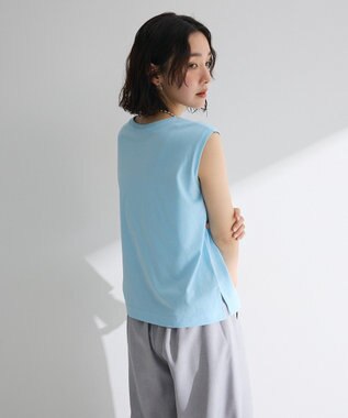 Green Parks ノースリーブフェミニンロゴプルオーバー Blue