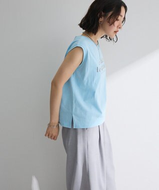 Green Parks ノースリーブフェミニンロゴプルオーバー Blue