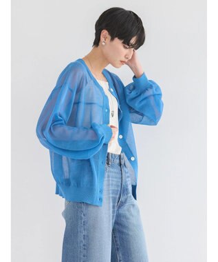 AMERICAN HOLIC 接触冷感２ＷＡＹシアーニットカーディガン Blue