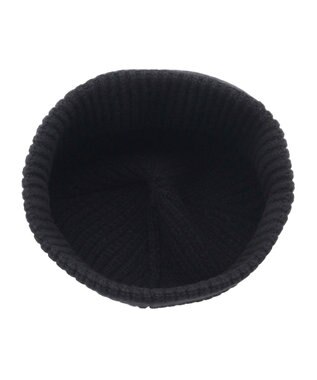 MOONBAT FURLA(フルラ) タフタ刺繍入りニット帽 ブラック