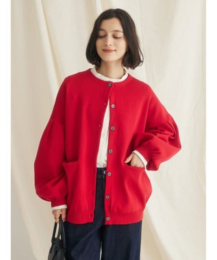 CRAFT STANDARD BOUTIQUE リサイクルポリエステルニットカーディガン Red