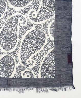 JOSEPH ABBOUD 【CAMERUCCI ARCHIVIO】ビッグペイズリーパターン ストール ネイビー系6