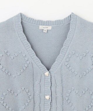 ANY KIDS ハート ニット カーディガン サックスブルー