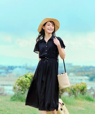 Tiaclasse  ツバ広リボンハット ライトベージュ