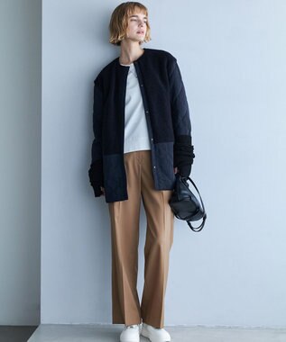 ICB L 【洗える】ジョーゼットジャージー  ドルマンスリーブプルオーバー オフホワイト系