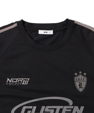 WEGO 【ユニセックス着用ITEM/MLサイズ展開】ゲームロゴスリーブラインT ブラック