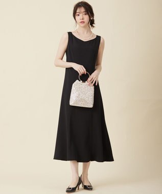 ANY SIS 【Lily Calin】チュールフリルトップス×ドレスセット ブラック×アイボリー