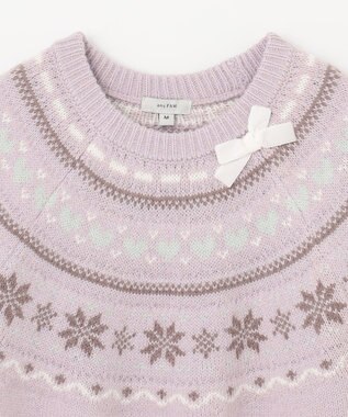 ANY KIDS ノルディック柄 ニット ラベンダー系