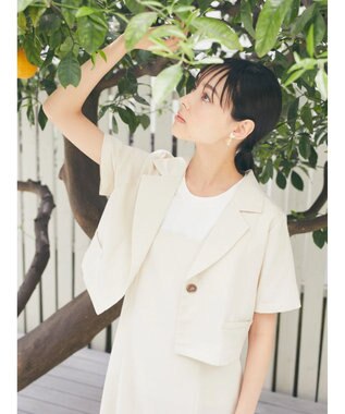 earth music&ecology リサイクルポリエステルブレンドショートシャツ Light Beige