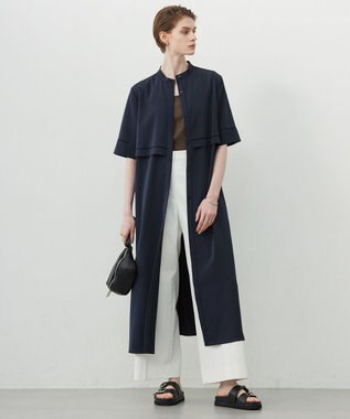 ICB L 【ASUMI・MANAMIコラボ 丈が選べる】ハシゴレースシャツワンピース ネイビー系