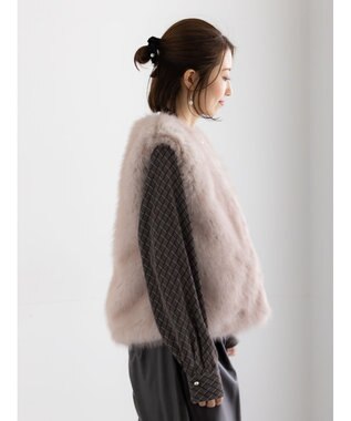 Te chichi ショートファーベスト ベージュ