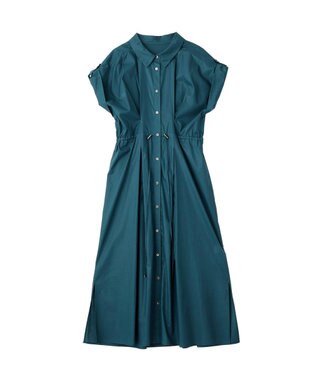 YECCA VECCA 【ORGABITS】タックシャツワンピース Blue Green