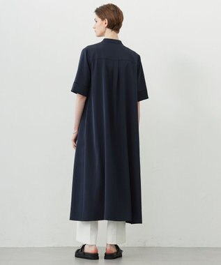 ICB L 【ASUMI・MANAMIコラボ 丈が選べる】ハシゴレースシャツワンピース ネイビー系