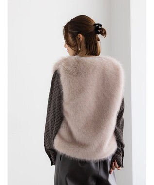 Te chichi ショートファーベスト ベージュ