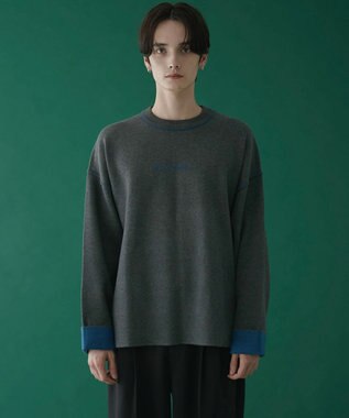 WEGO アウトリンキングニットプルオーバー ダークグレー