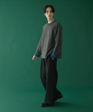 WEGO アウトリンキングニットプルオーバー ダークグレー