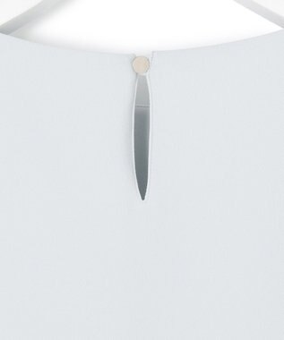 23区 L 【吸水速乾/UVカット/接触冷感】ストレッチジョーゼット  ケープデザイン カットソー スカイブルー系