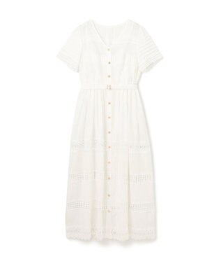 GRACE CONTINENTAL レース切替フレアワンピース ホワイト