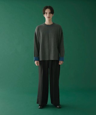 WEGO アウトリンキングニットプルオーバー ダークグレー