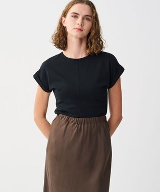 uncrave ダブルフェイスジャージー 2WAYスリットトップス ブラック