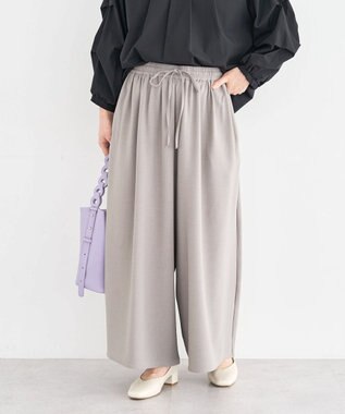 Green Parks イージーケアワイドガウチョパンツ