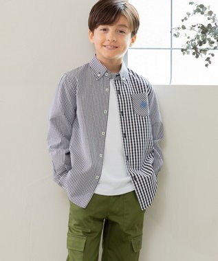 J.PRESS KIDS 【110-130cm】ギンガムチェック シャツ ブラック系3