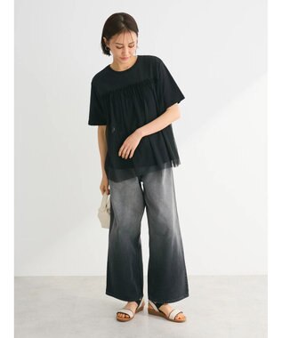 Green Parks プリーツチュールドッキングプルオーバー Black