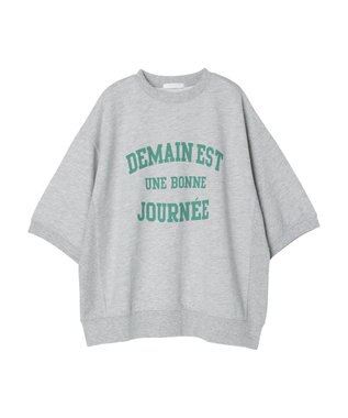 Green Parks ７分袖ロゴ裏毛プルオーバー Gray Mixture