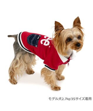 PET PARADISE Lee ジップUP トレーナー 《レッド》 小型犬 レッド
