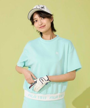 FILA GOLF／marie claire 【FILA GOLF】 裾切り替え半袖モックネックシャツ｜セットアップ可