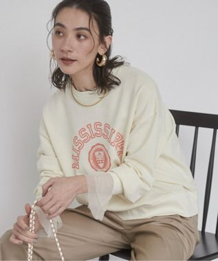 WEGO 【ANGIE VINTAGE】ピグメントカレッジロゴショートスウェット