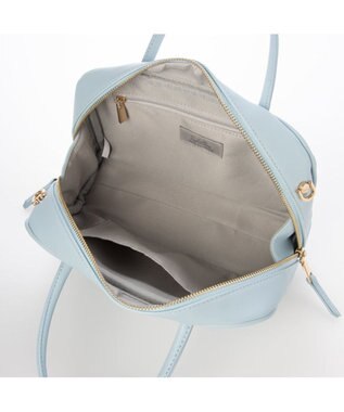 UNBILLION カシュカシュ cachecache / チャーム付横長ボストン サックスブルー